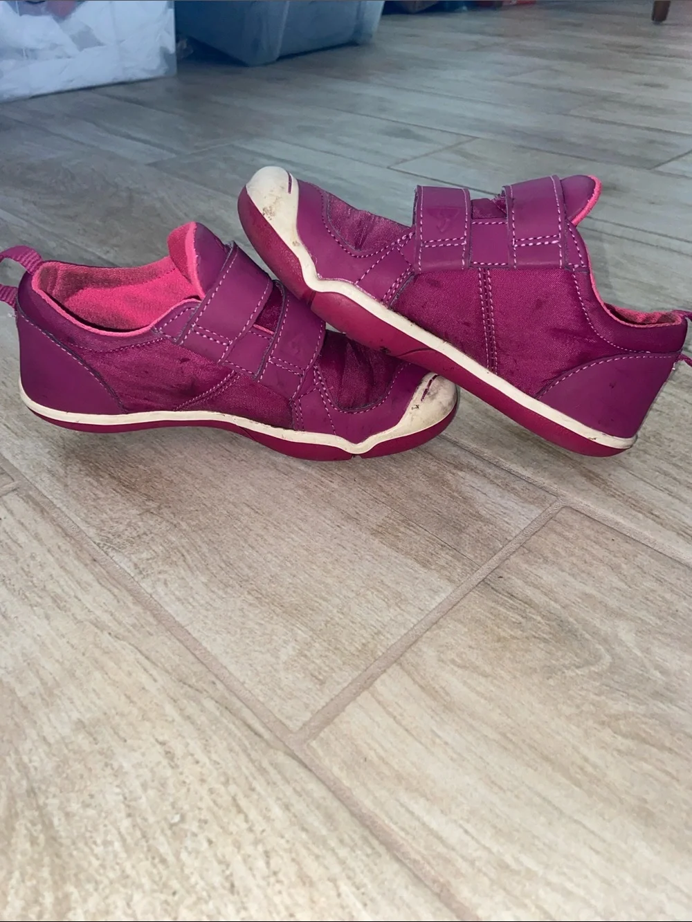 Plae Lucien Kid Pink Festival Fuchsia Velcro Athletic Shoes Size 11.5 Retail $65